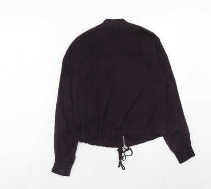 Womens UK Size 4 H&M Purple Bomber Jacket