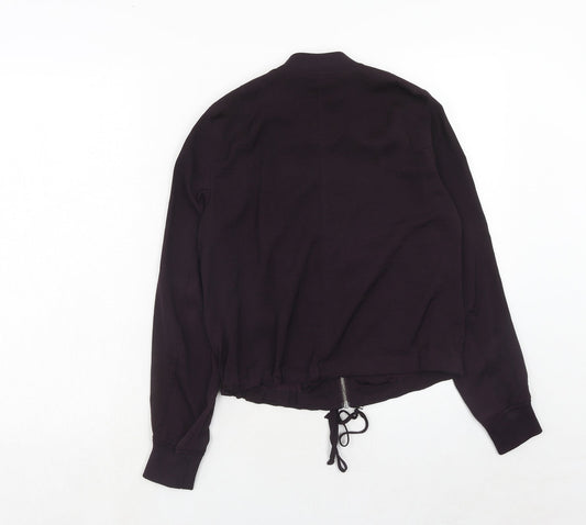 Womens UK Size 4 H&M Purple Bomber Jacket