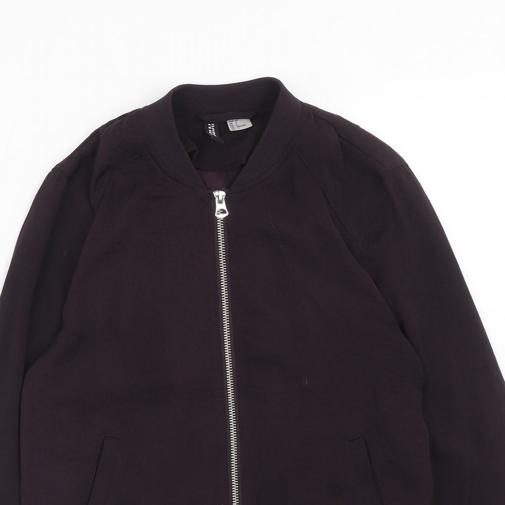 Womens UK Size 4 H&M Purple Bomber Jacket
