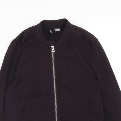 Womens UK Size 4 H&M Purple Bomber Jacket