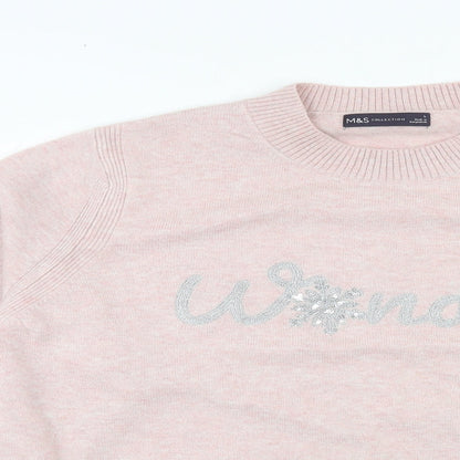 Womens UK Size L Marks and Spencer Pink Pullover Jumper