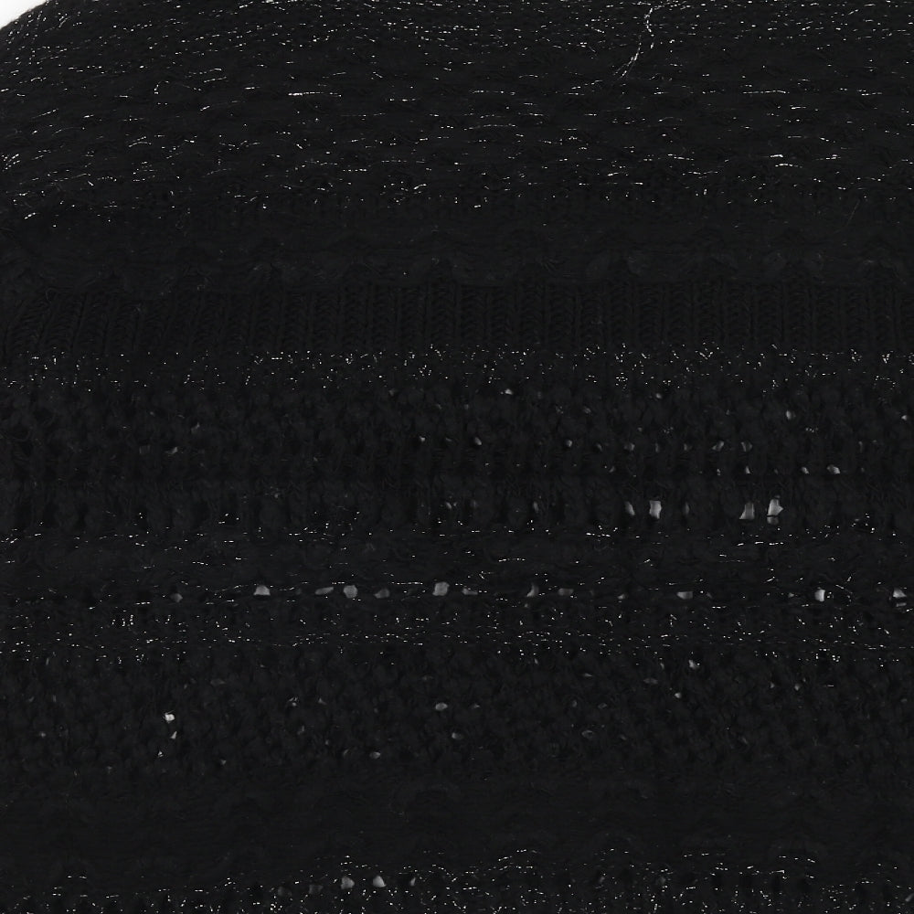 Twist Womens Black Round Neck Acrylic Pullover Jumper Size XS