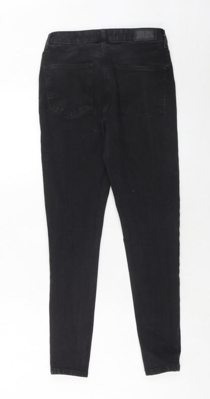 Very Womens Black Cotton Skinny Jeans Size 10 Regular Zip