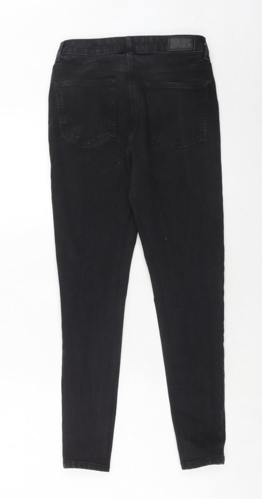 Very Womens Black Cotton Skinny Jeans Size 10 Regular Zip