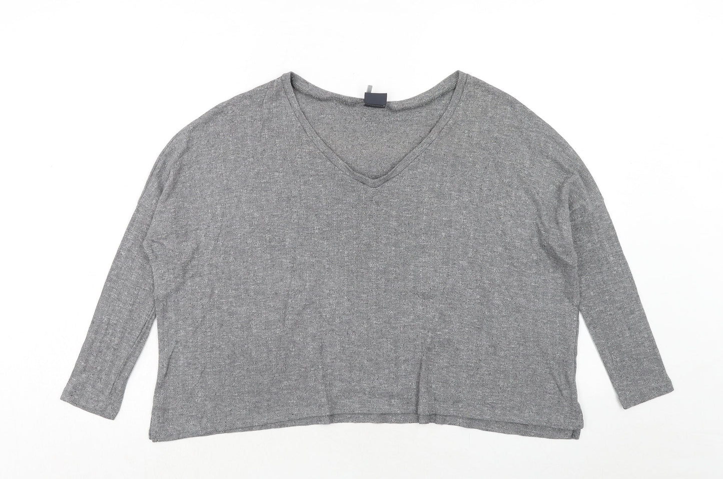 Womens UK Size XS Sparkle & Fade Grey Basic T-Shirt