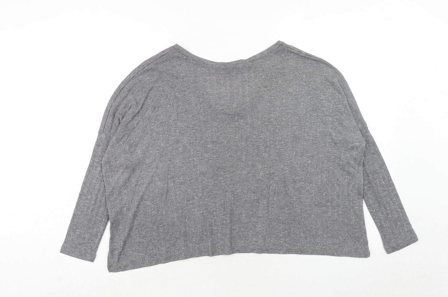 Womens UK Size XS Sparkle & Fade Grey Basic T-Shirt