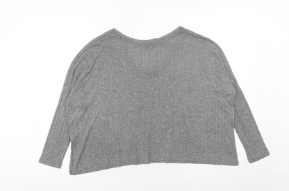 Womens UK Size XS Sparkle & Fade Grey Basic T-Shirt