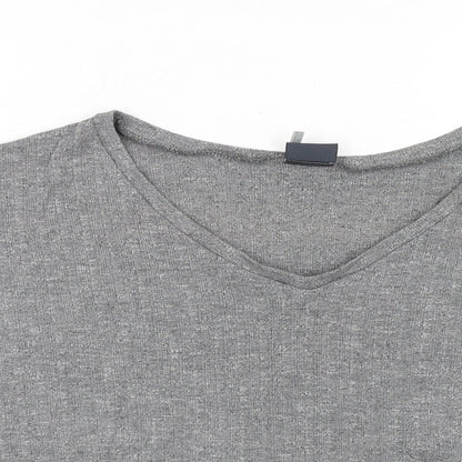 Womens UK Size XS Sparkle & Fade Grey Basic T-Shirt