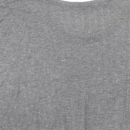 Womens UK Size XS Sparkle & Fade Grey Basic T-Shirt