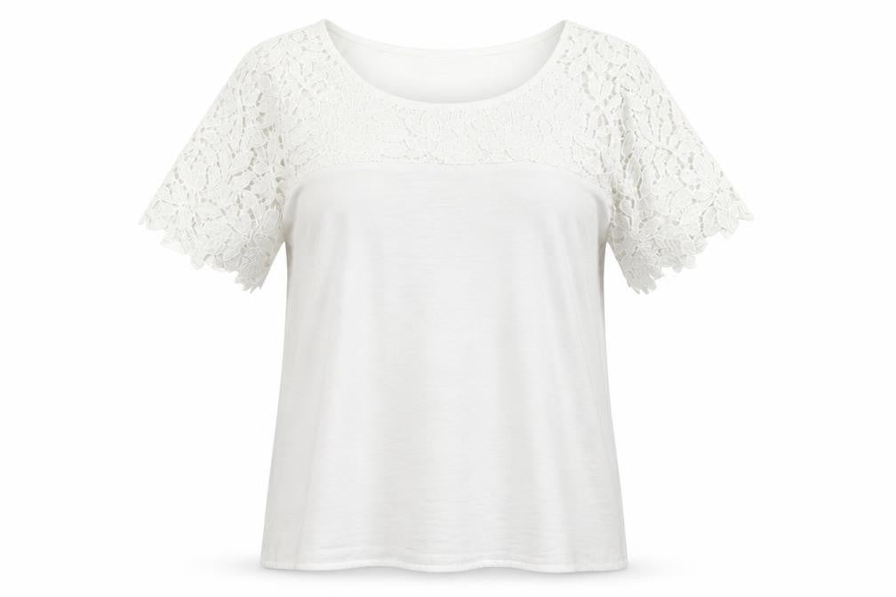 Womens UK Size M VILA White Basic T-Shirt