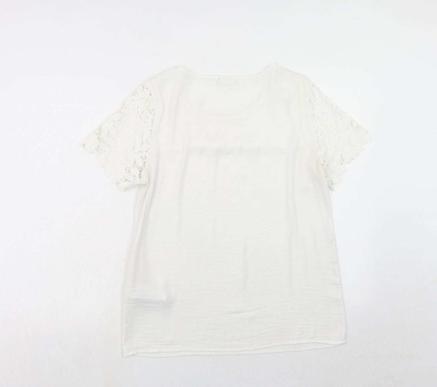 Womens UK Size M VILA White Basic T-Shirt