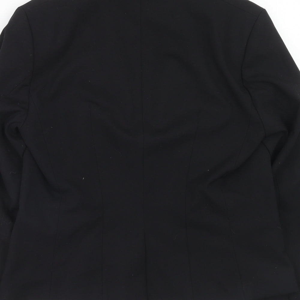 H&M Womens Black Polyester Jacket Blazer Size 14