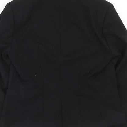 H&M Womens Black Polyester Jacket Blazer Size 14
