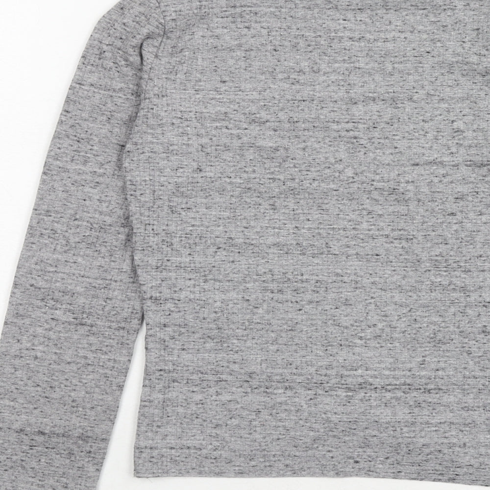 Womens UK Size L Bershka Grey Basic T-Shirt