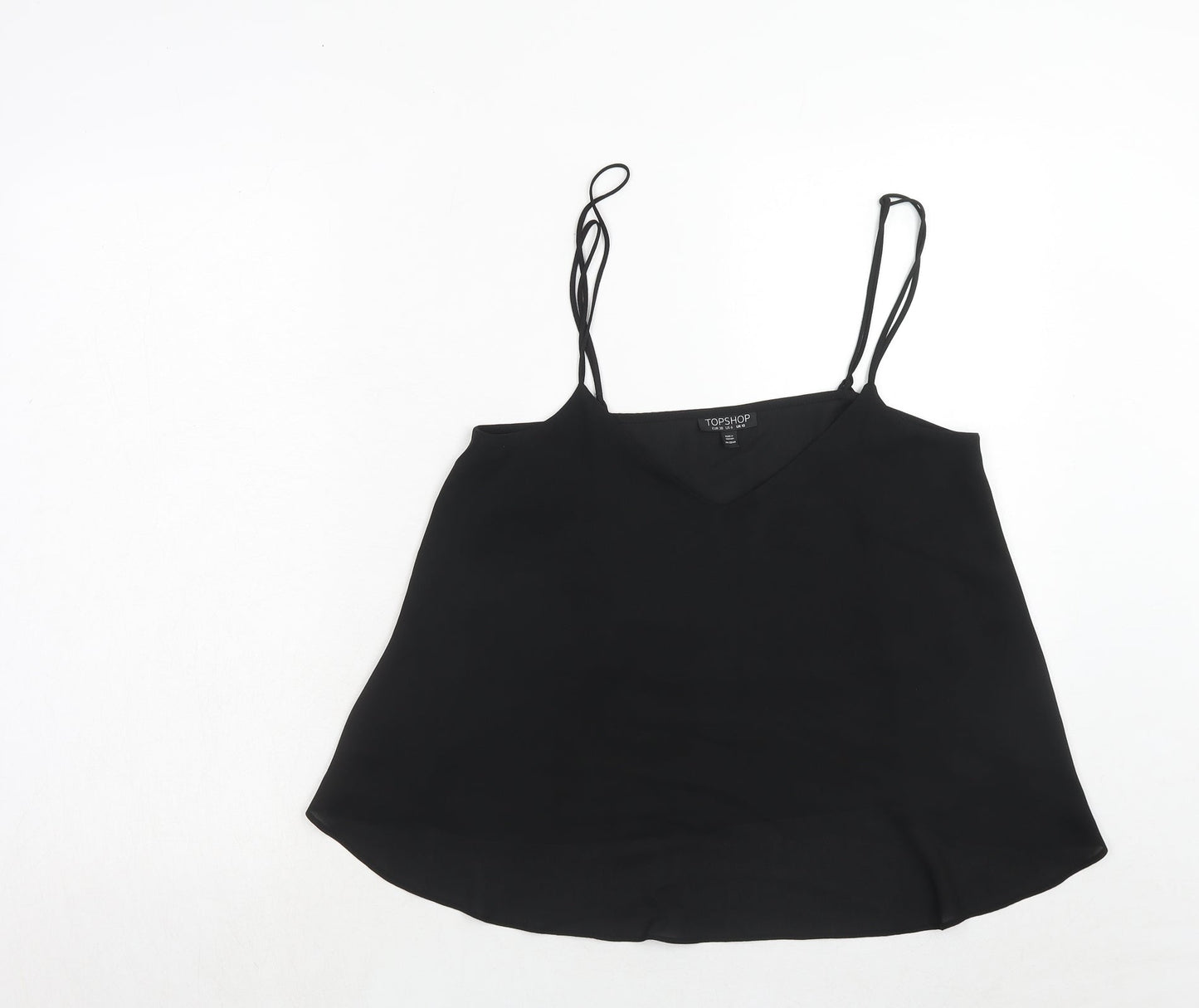 Womens UK Size 10 Topshop Black Basic Tank