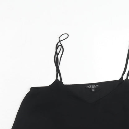 Womens UK Size 10 Topshop Black Basic Tank