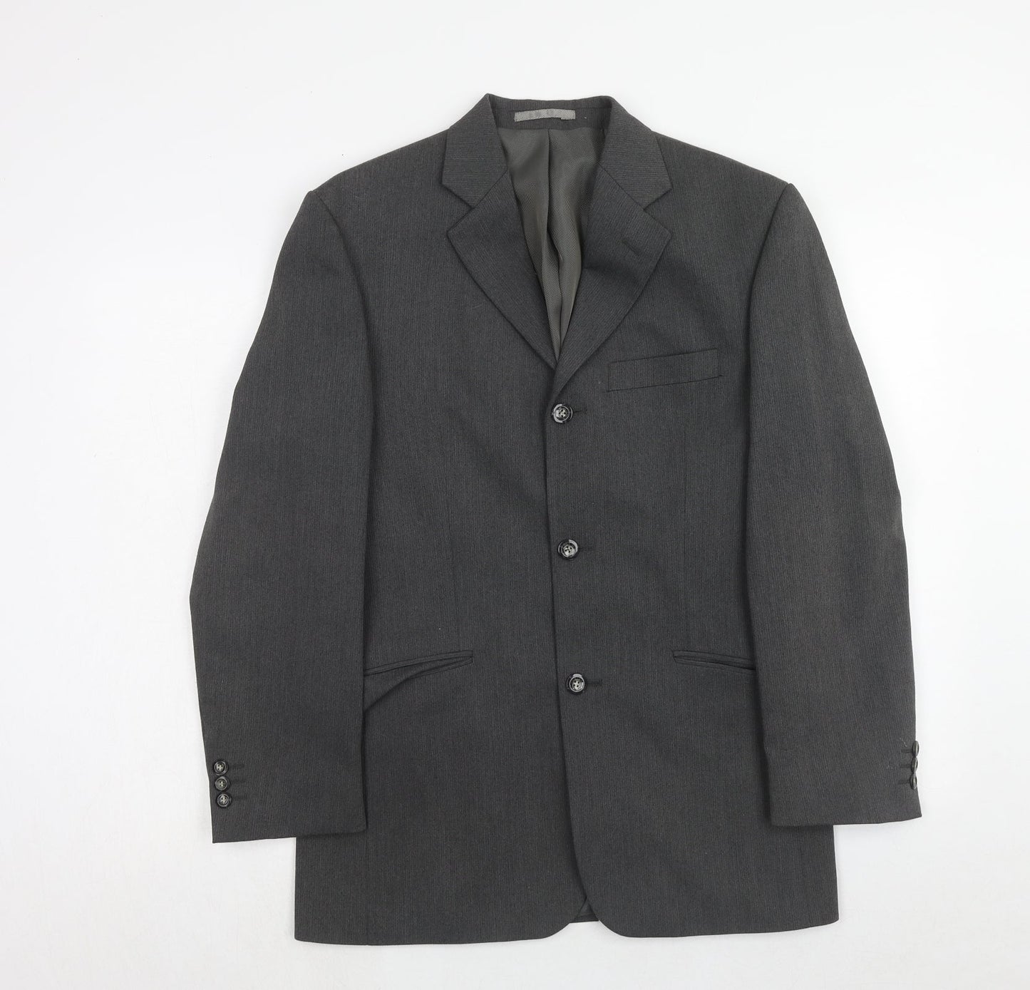 Vittoria Mens Grey Polyacrylate Fibre Jacket Suit Jacket Size 36 Regular