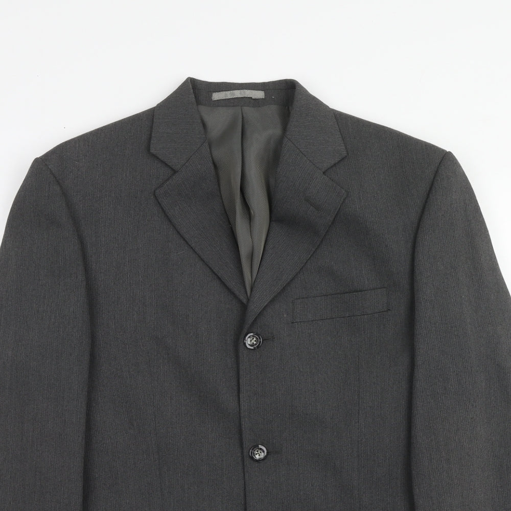 Vittoria Mens Grey Polyacrylate Fibre Jacket Suit Jacket Size 36 Regular