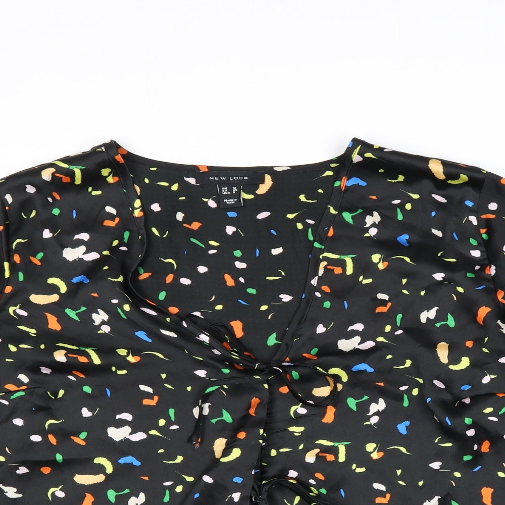 Womens UK Size 10 New Look Black Basic Blouse