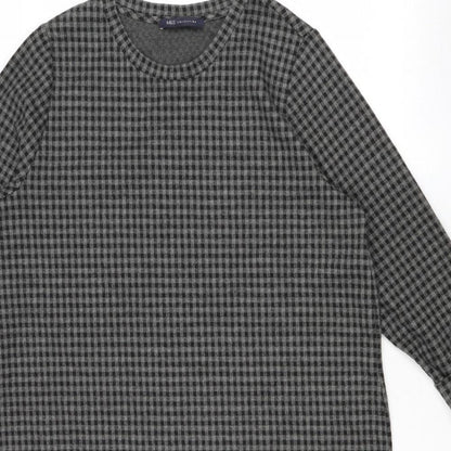 Marks and Spencer Womens Grey Check Polyester Shift Size 18 Round Neck Pullover