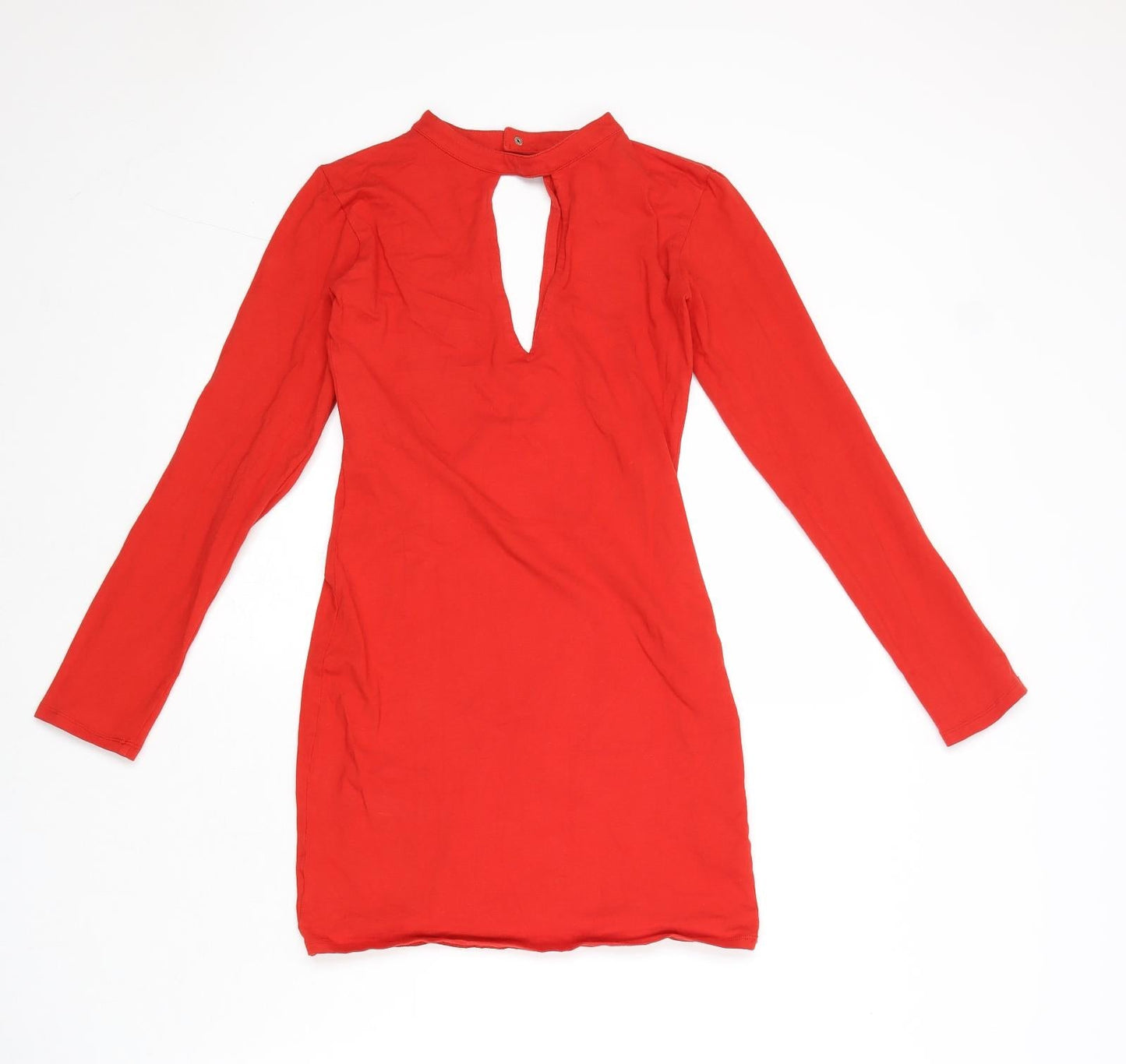 Motel Womens Red Cotton Mini Size XS V-Neck Snap