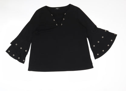 Womens UK Size M Klass Black Basic Blouse