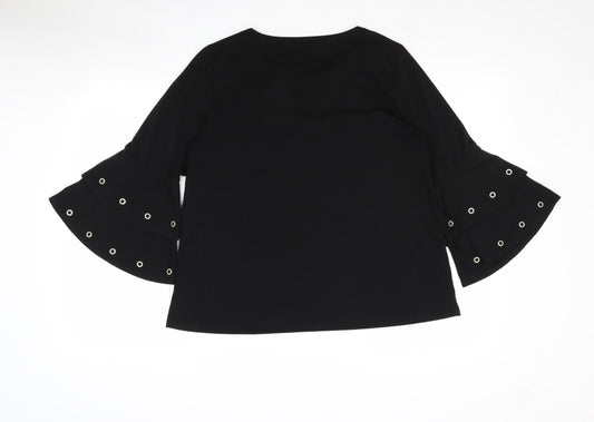 Womens UK Size M Klass Black Basic Blouse
