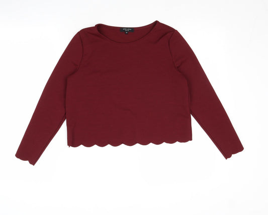 Womens UK Size 10 New Look Red Basic T-Shirt