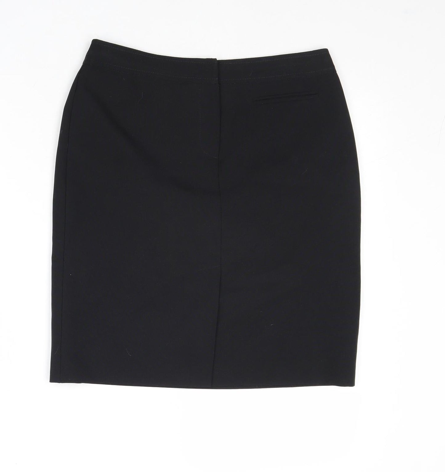 Dorothy Perkins Womens Black Polyester A-Line Skirt Size 10 Zip