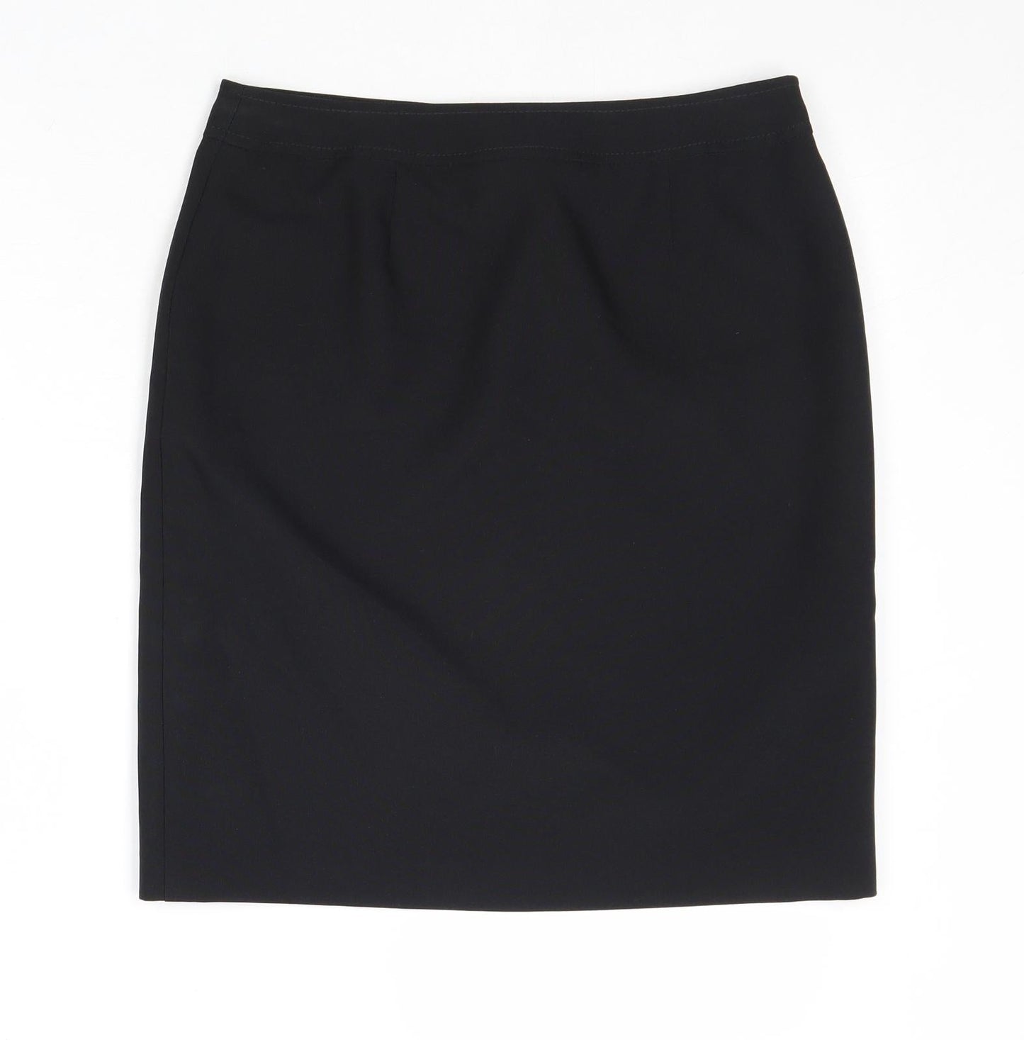 Dorothy Perkins Womens Black Polyester A-Line Skirt Size 10 Zip