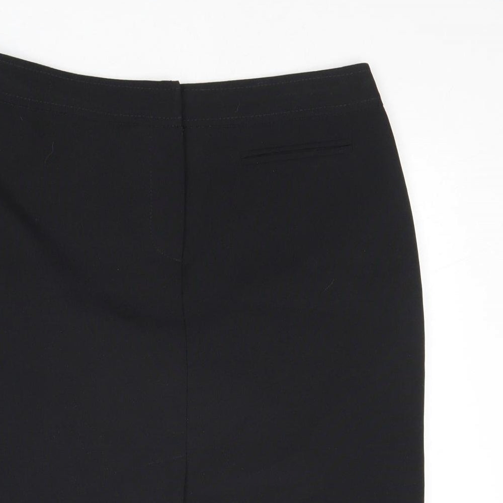 Dorothy Perkins Womens Black Polyester A-Line Skirt Size 10 Zip