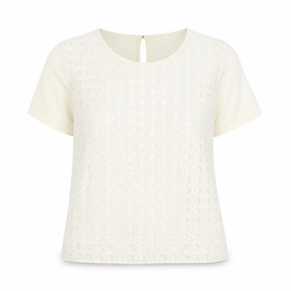 Womens UK Size 14 Marks and Spencer Ivory Basic T-Shirt