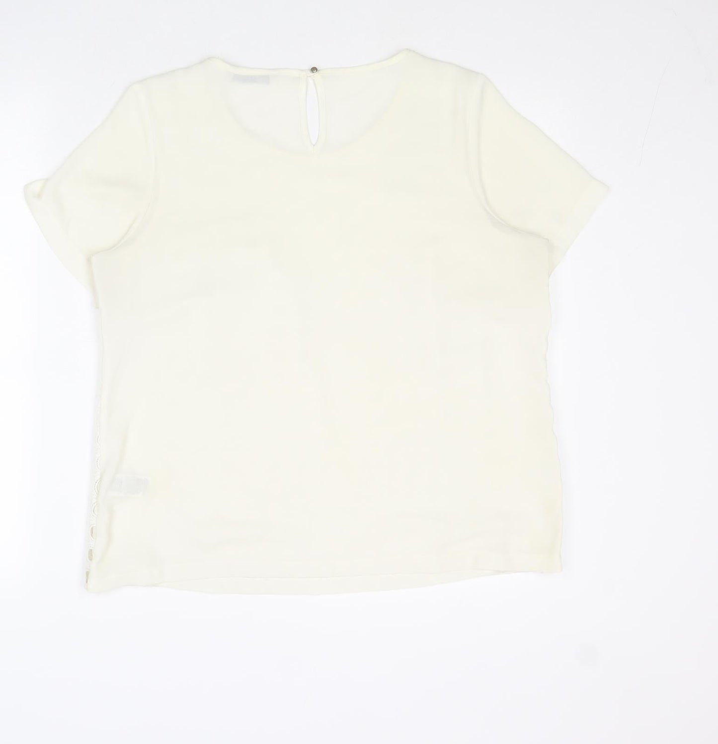 Womens UK Size 14 Marks and Spencer Ivory Basic T-Shirt