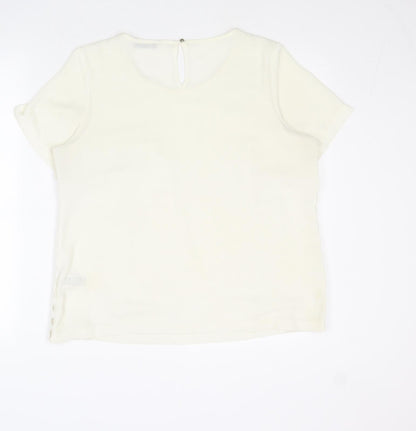 Womens UK Size 14 Marks and Spencer Ivory Basic T-Shirt