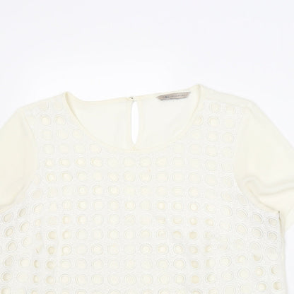 Womens UK Size 14 Marks and Spencer Ivory Basic T-Shirt