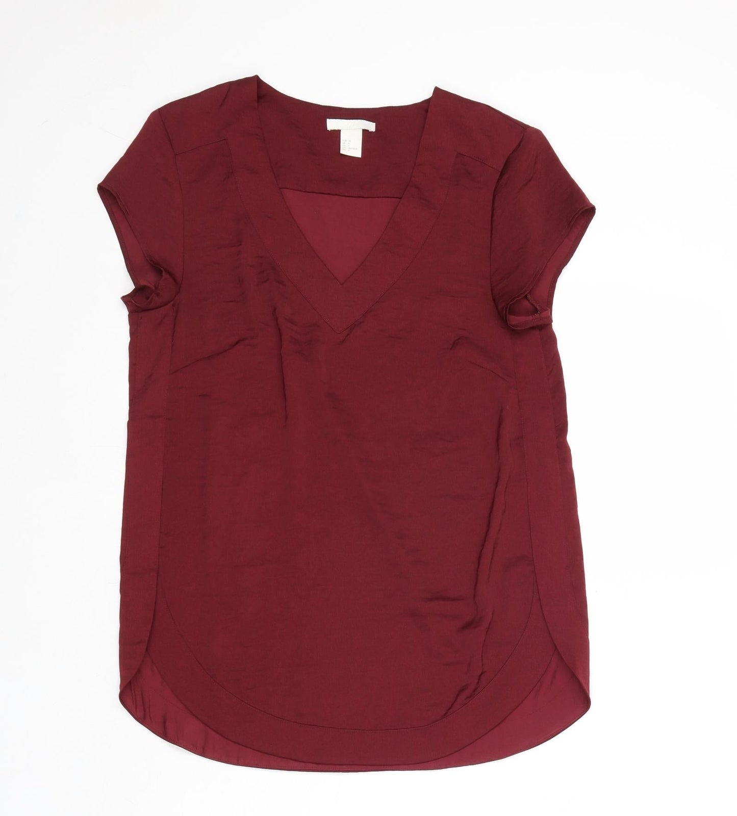 Womens UK Size 6 H&M Red Basic T-Shirt