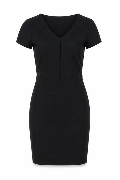 Boohoo Womens Black Polyester Shift Size 10 V-Neck Pullover - Lace Details
