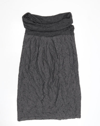 Tara Jarmon Womens Grey Polyester A-Line Size 10 Cowl Neck Pullover