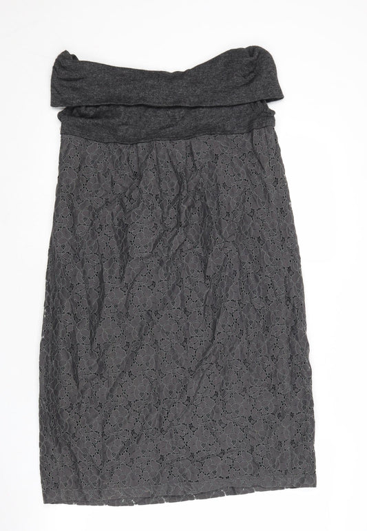 Tara Jarmon Womens Grey Polyester A-Line Size 10 Cowl Neck Pullover