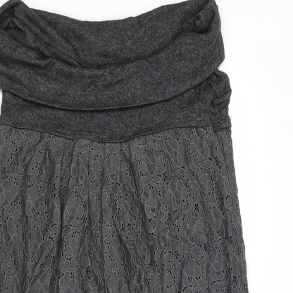 Tara Jarmon Womens Grey Polyester A-Line Size 10 Cowl Neck Pullover