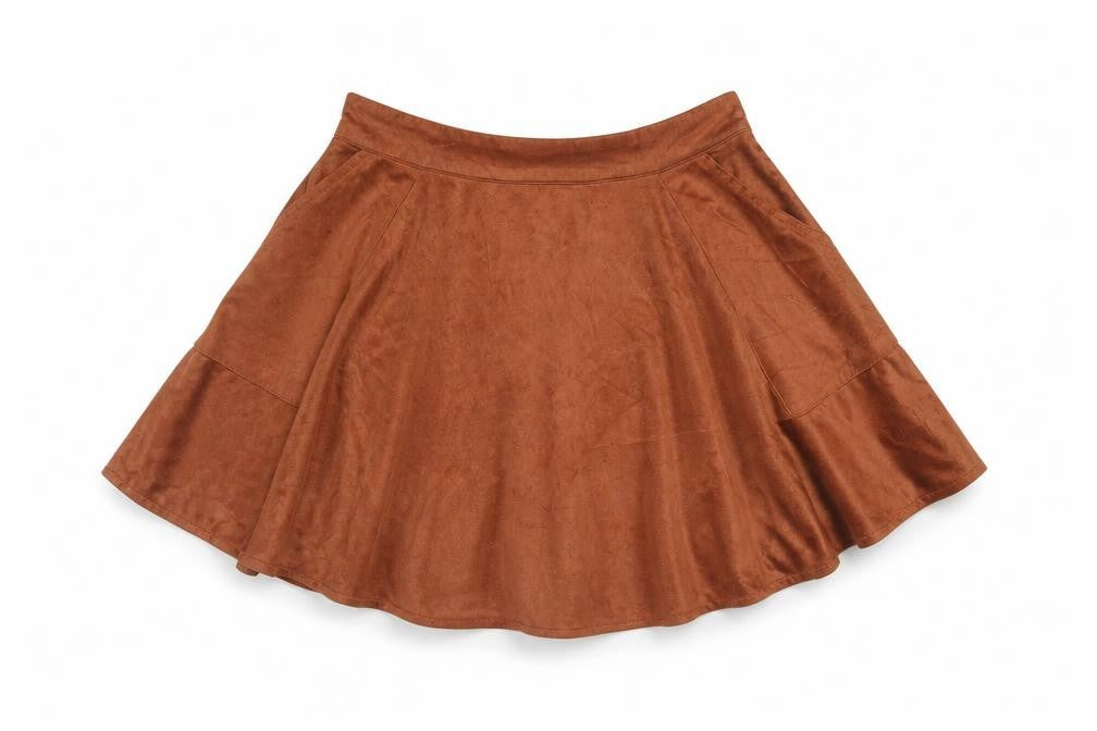 Cider Womens Brown Polyester Skater Skirt Size XS Zip