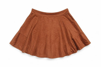 Cider Womens Brown Polyester Skater Skirt Size XS Zip
