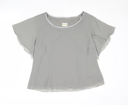 Womens UK Size 20 Roman Grey Basic T-Shirt