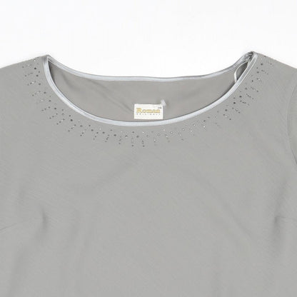 Womens UK Size 20 Roman Grey Basic T-Shirt