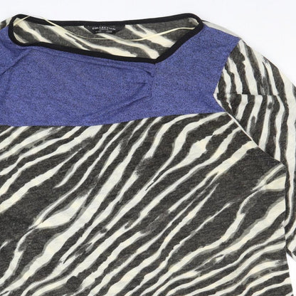 Collection London Womens Multicoloured Round Neck Animal Print Acrylic Pullover Jumper Size 22 - Zebra Pattern Size 22-24