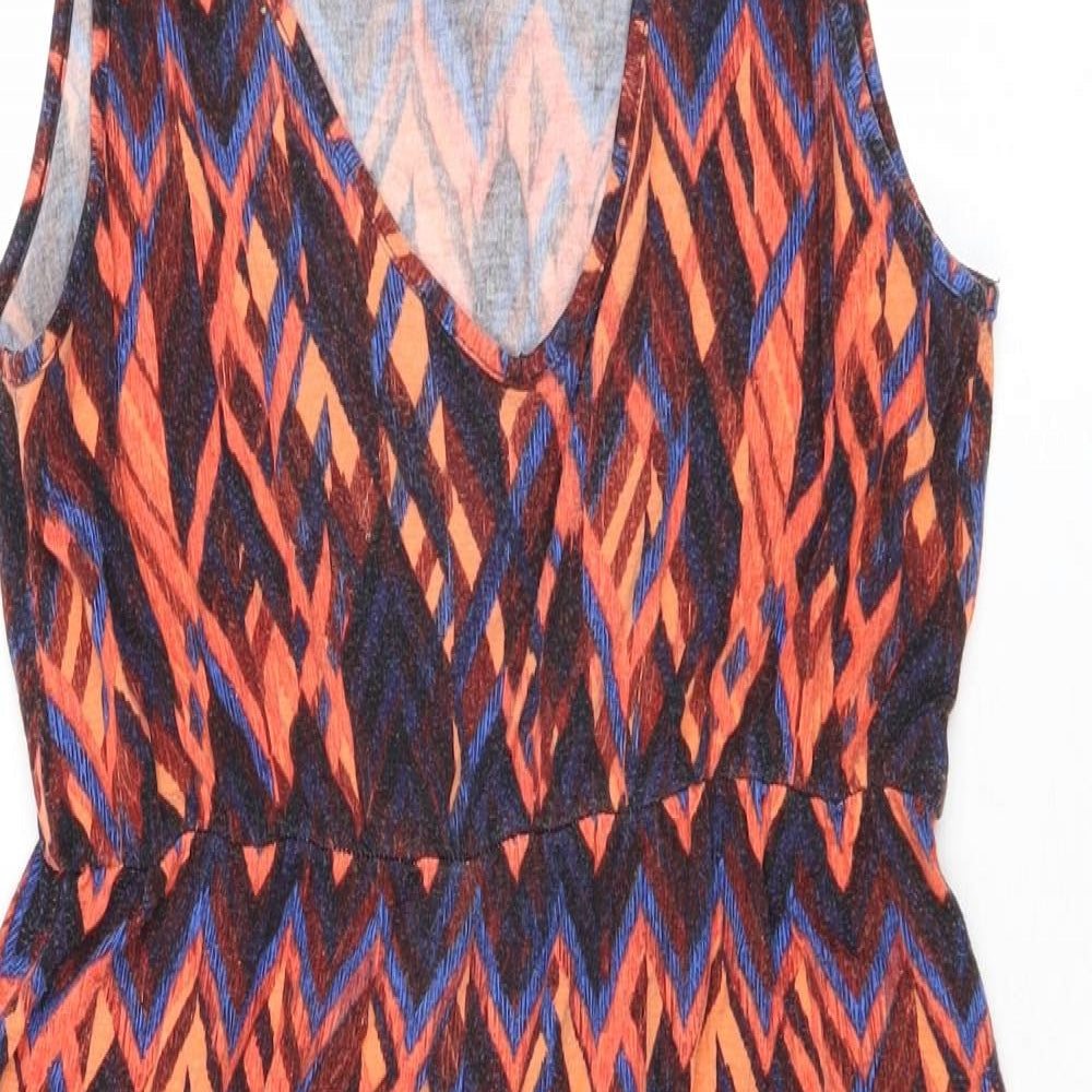 Gap Womens Multicoloured Geometric Viscose A-Line Size S Round Neck Pullover