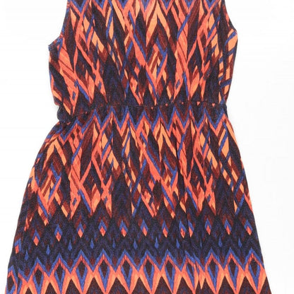 Gap Womens Multicoloured Geometric Viscose A-Line Size S Round Neck Pullover