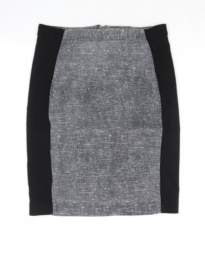 H&M Womens Grey Viscose Straight & Pencil Skirt Size 8 Zip