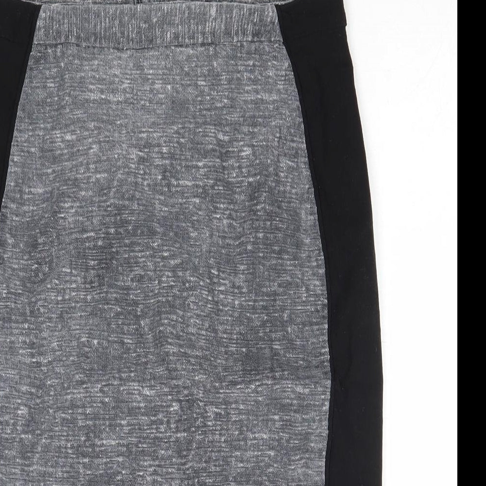H&M Womens Grey Viscose Straight & Pencil Skirt Size 8 Zip