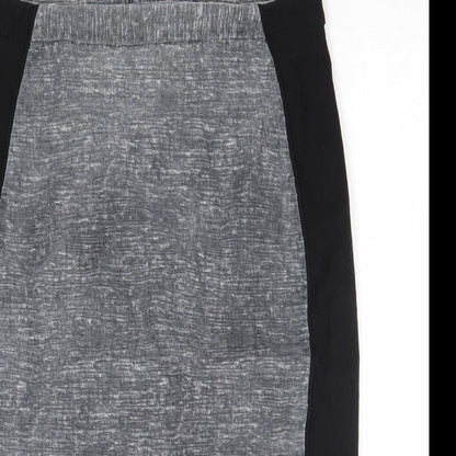 H&M Womens Grey Viscose Straight & Pencil Skirt Size 8 Zip